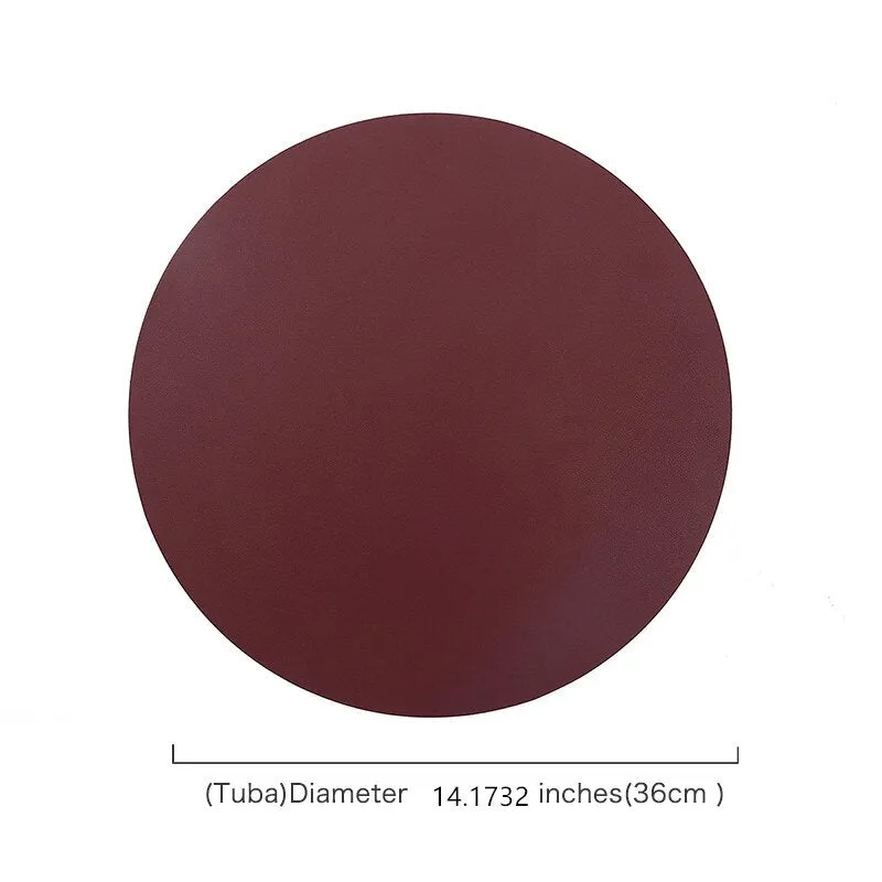 Insulation Oilproof Leather Placemat Western Food Mat Dining Tableware Table Mat Pads Bowl Cup Coaster Kitchen Accessorie
