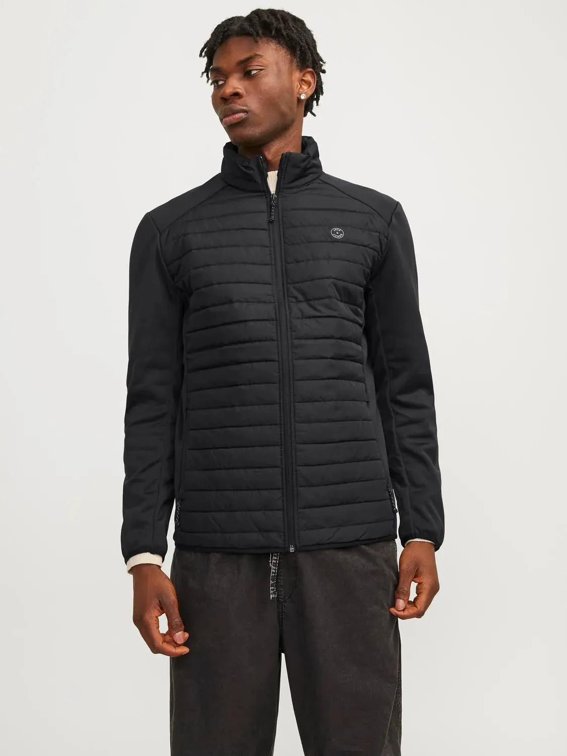 Jack Jones Multi Quilted Jacket Black