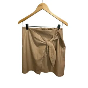 Jason Wu Tan Faux Leather Wrap Belted Mini Skirt