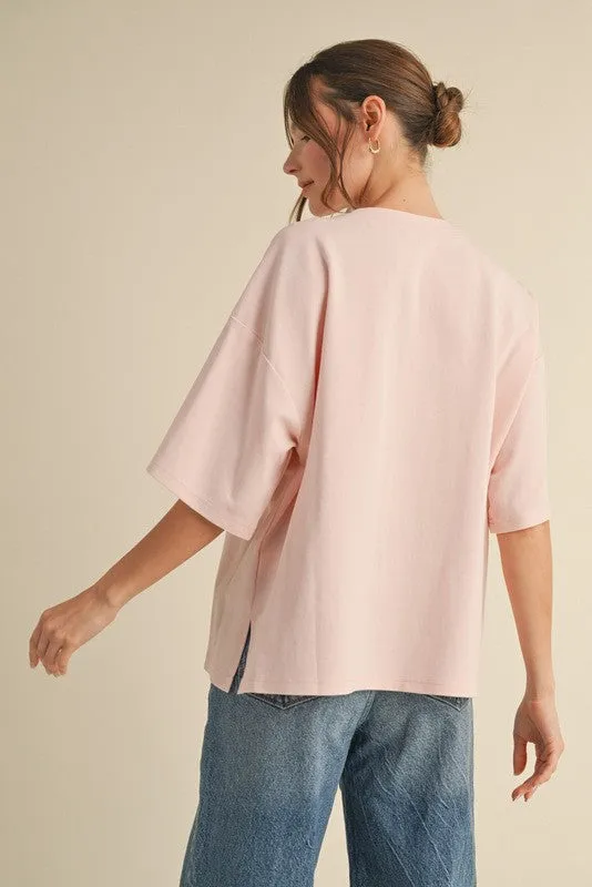 Jersey Star Patch Half Sleeves Top