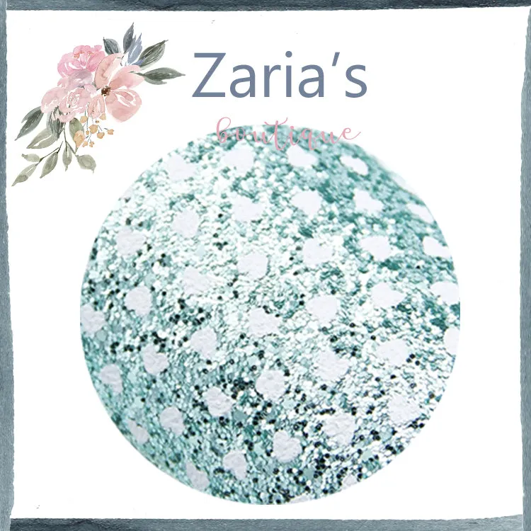 Jewel-Tone CHUNKY GLITTER ~ Amethyst Purple White Polka Dot HEARTS ~ 20 x 34cm