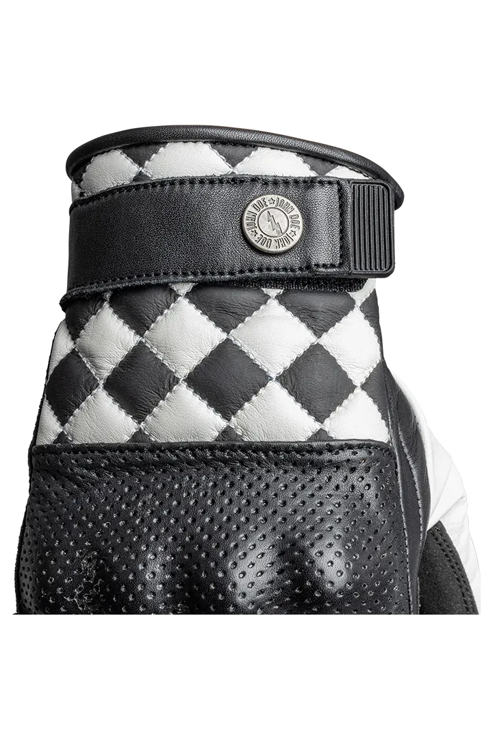 JOHN DOE TRACKER RACE GLOVES BLACK/WHITE. CE godkjente mc hansker.