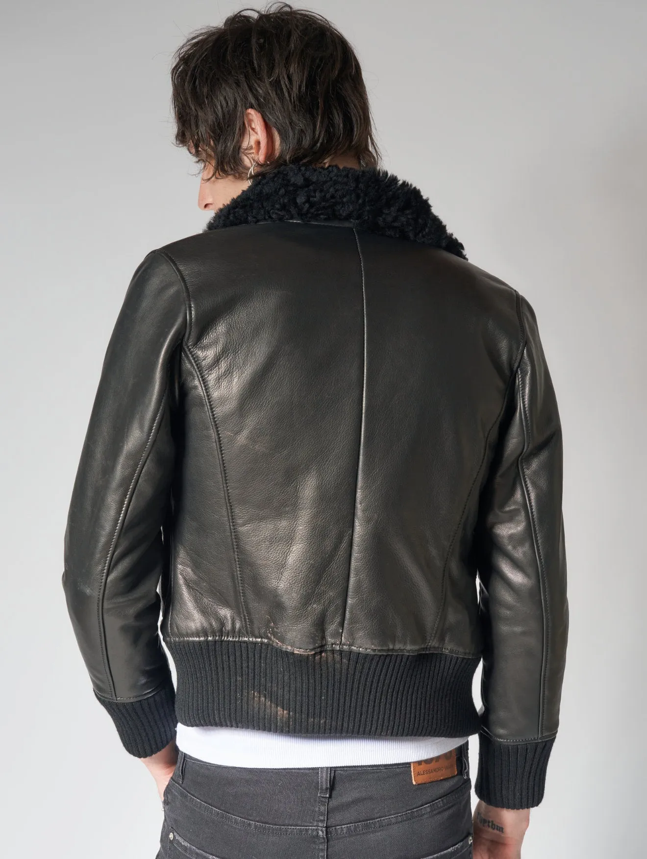 JONAS AVIATOR LEATHER JACKET IN BLACK - Man
