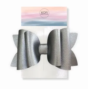 Josie Black Faux Leather Hair Bow