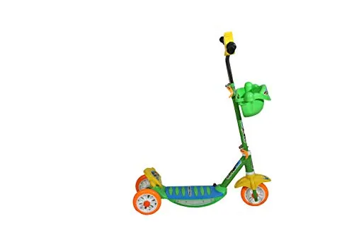 JoyRide Three Wheel Kick Scooter for Boys and Girls with Adjustable Height,Storage Basket , Foot Break (3 Years-8 Years)
