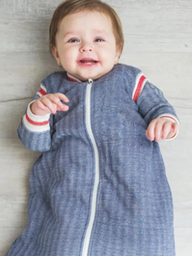 Juddlies - 2.5 Tog Dream Sack Baby Sleeping Bag - Lake Blue - Organic Cottage Collection