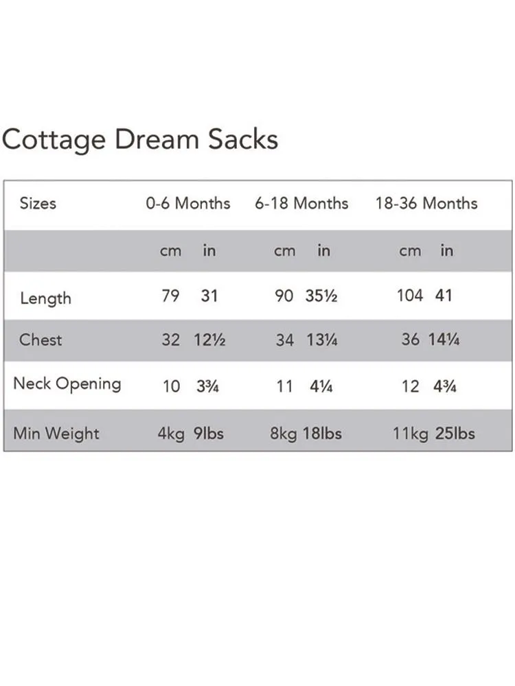 Juddlies - 2.5 Tog Dream Sack Baby Sleeping Bag - Lake Blue - Organic Cottage Collection