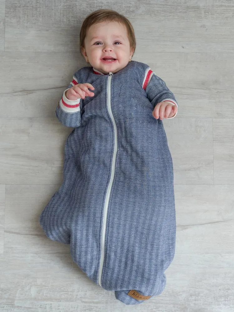Juddlies - 2.5 Tog Dream Sack Baby Sleeping Bag - Lake Blue - Organic Cottage Collection