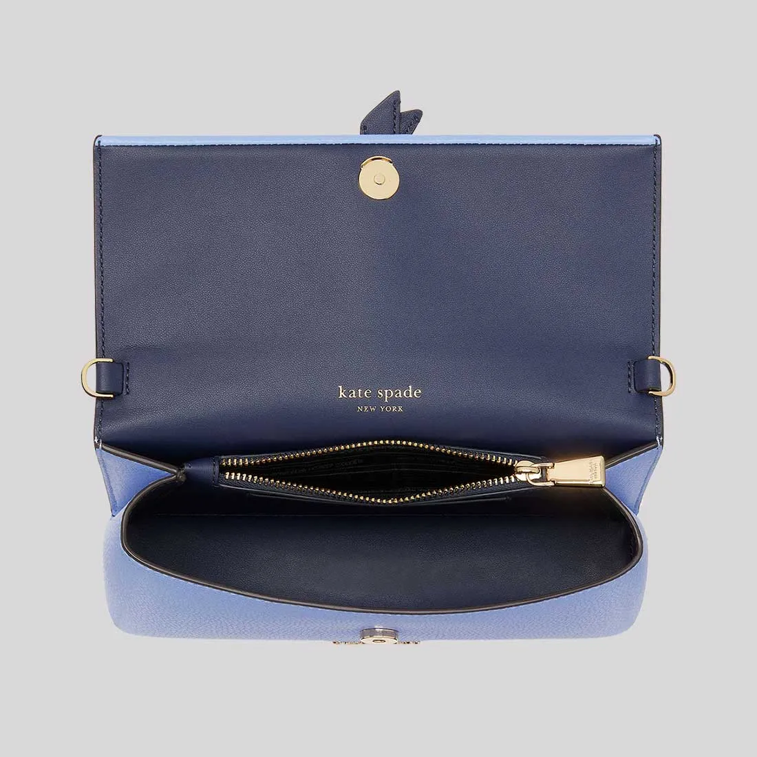 KATE SPADE Knott Colorblocked Flap Chain Crossbody Bag Genie Blue RB-KH171