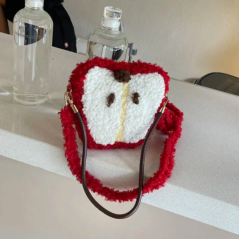Kawaii Knitted Apple Shoulder Bag 🍏✨ - Trendy Tote & Crossbody for Stylish Women!💖👜