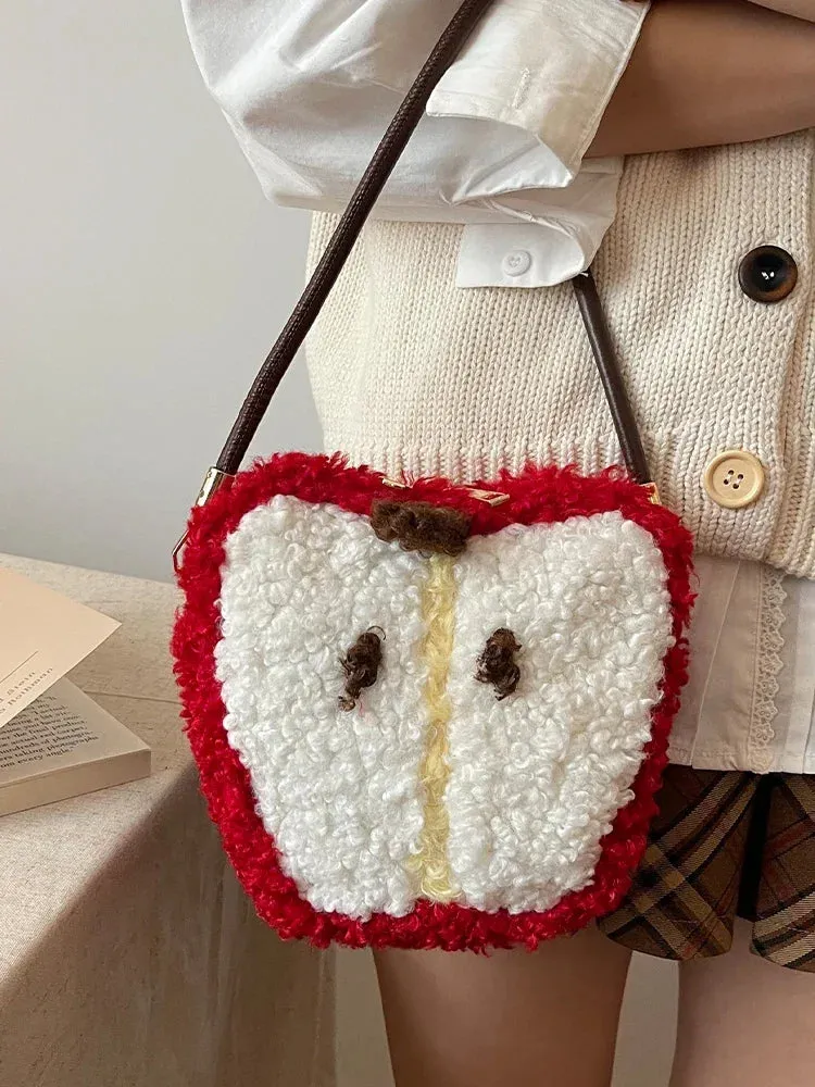 Kawaii Knitted Apple Shoulder Bag 🍏✨ - Trendy Tote & Crossbody for Stylish Women!💖👜
