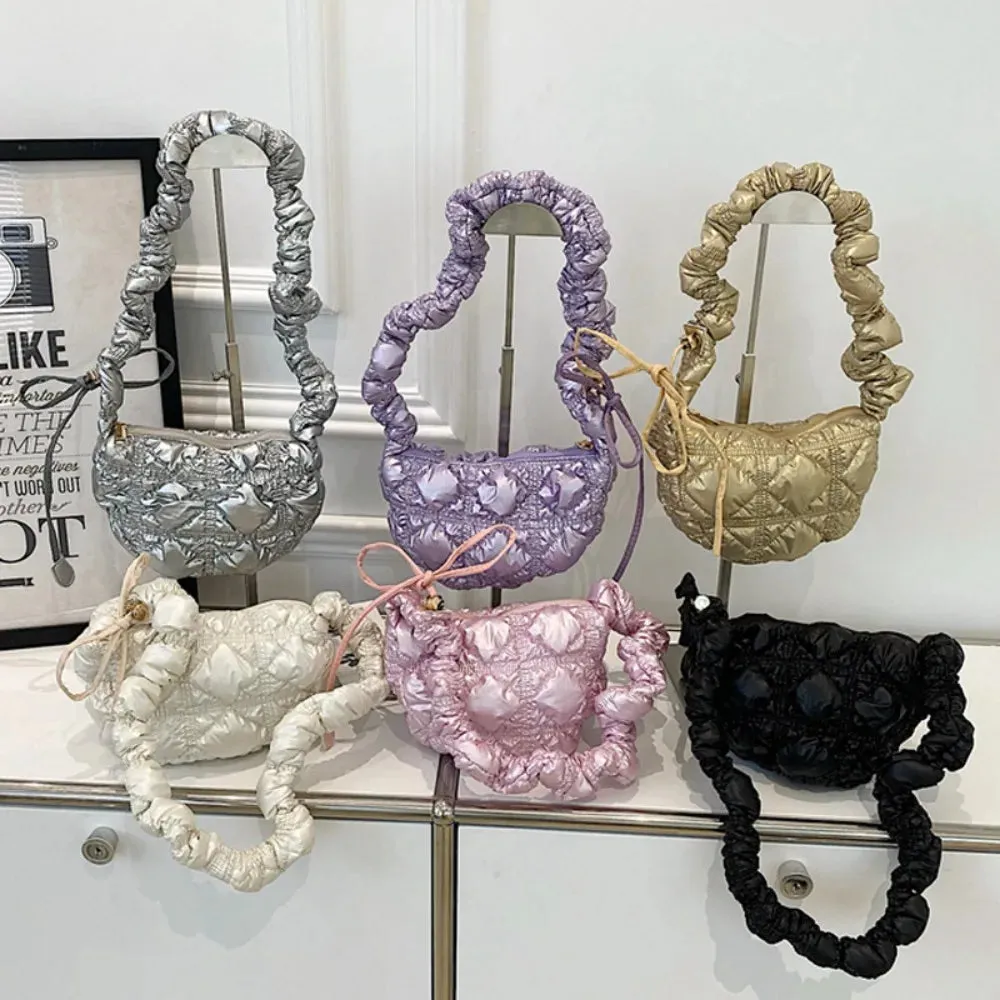 Kawaii Pleated Nylon Crossbody Bag 🎀✨ | Lightweight Luxury Shoulder Tote for Chic Women 👜💖