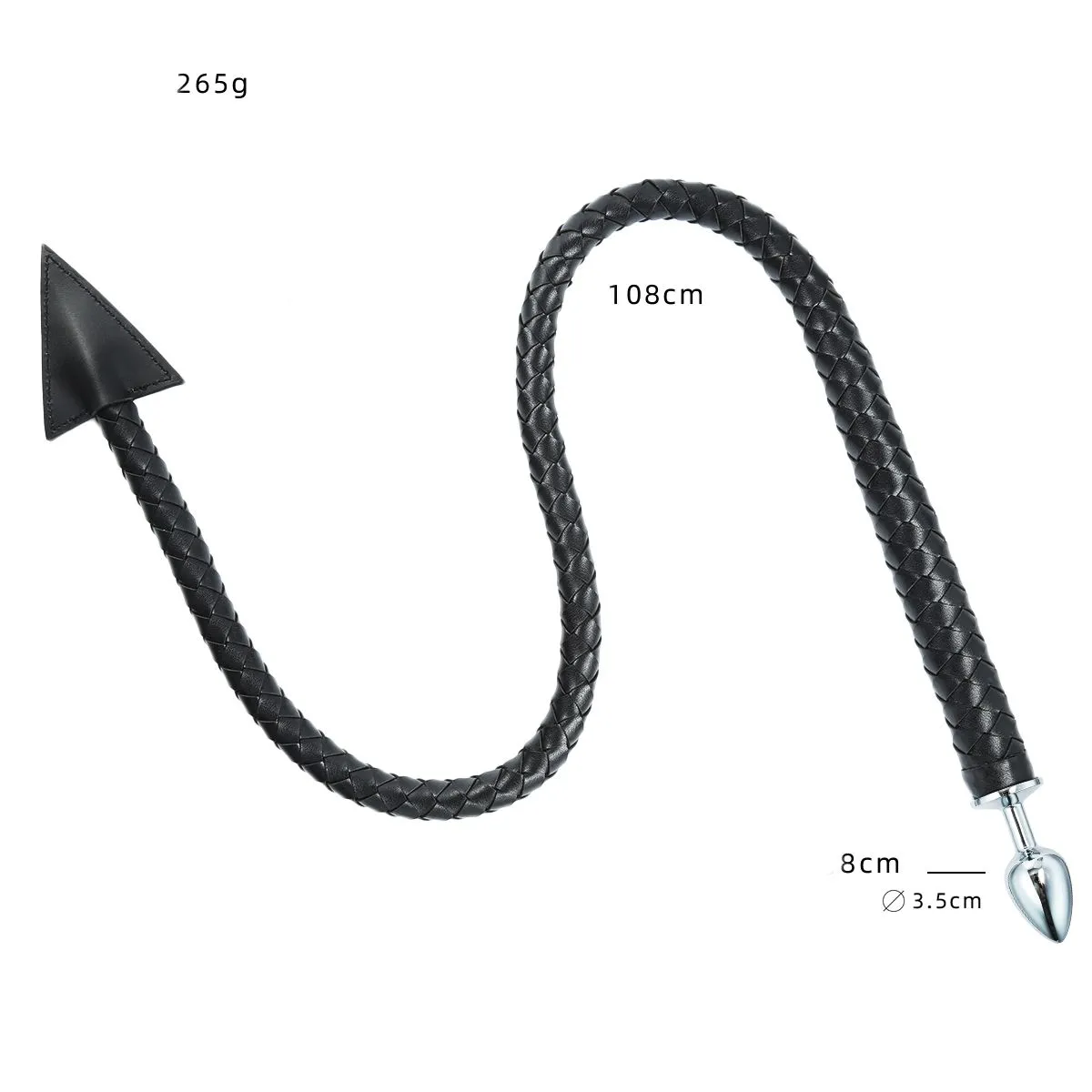 Kiotos - Buttplug en Zweep inéén - Devil Tail Buttplug en Gevlochten Singletail 2-in-1 -