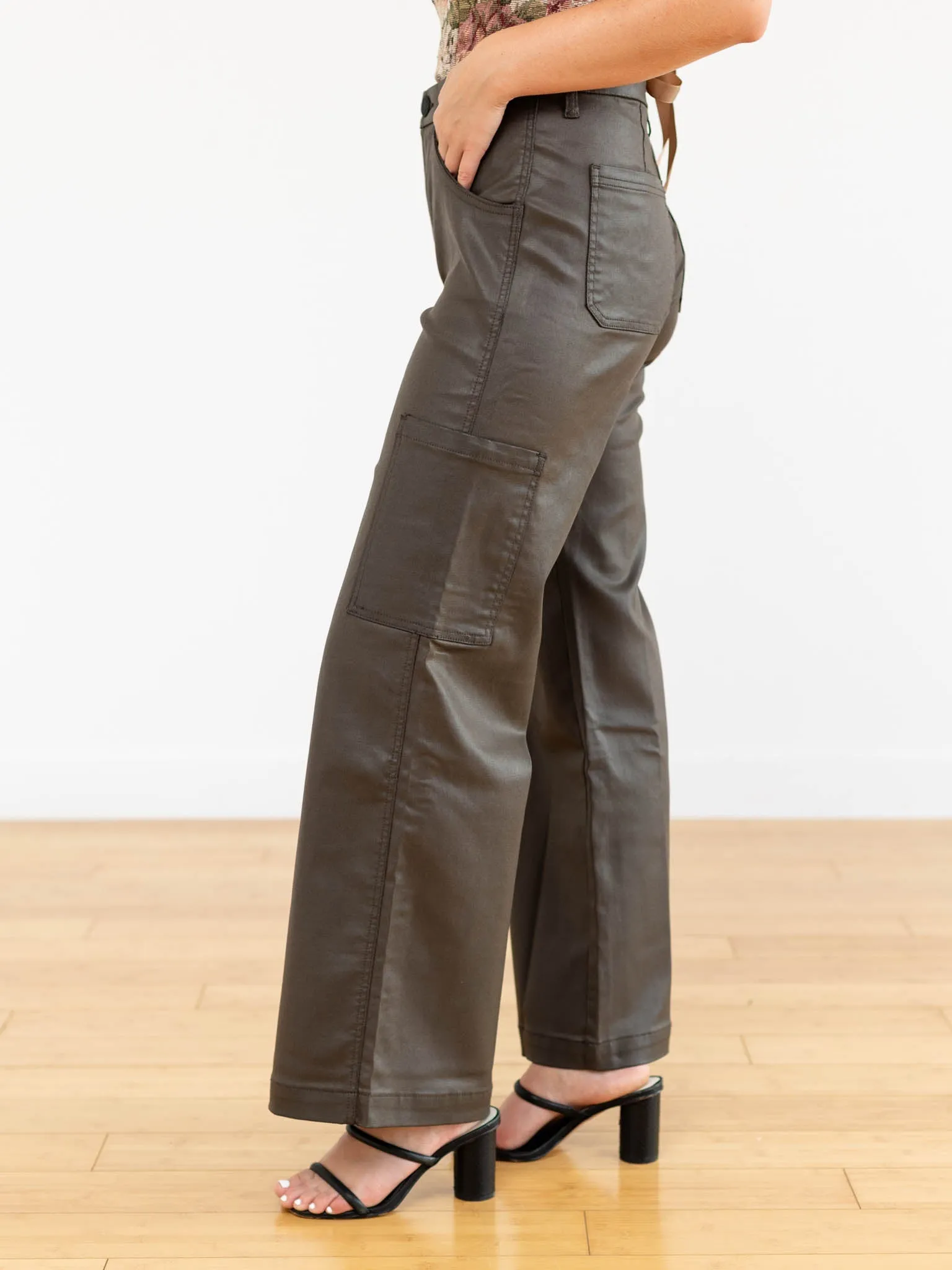 KUT Seal Brown Coat Jodi High Rise Cargo