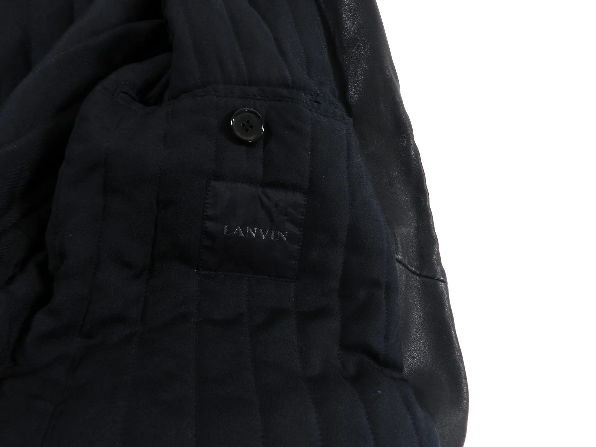 Lanvin Black Aviator Leather Jacket - L