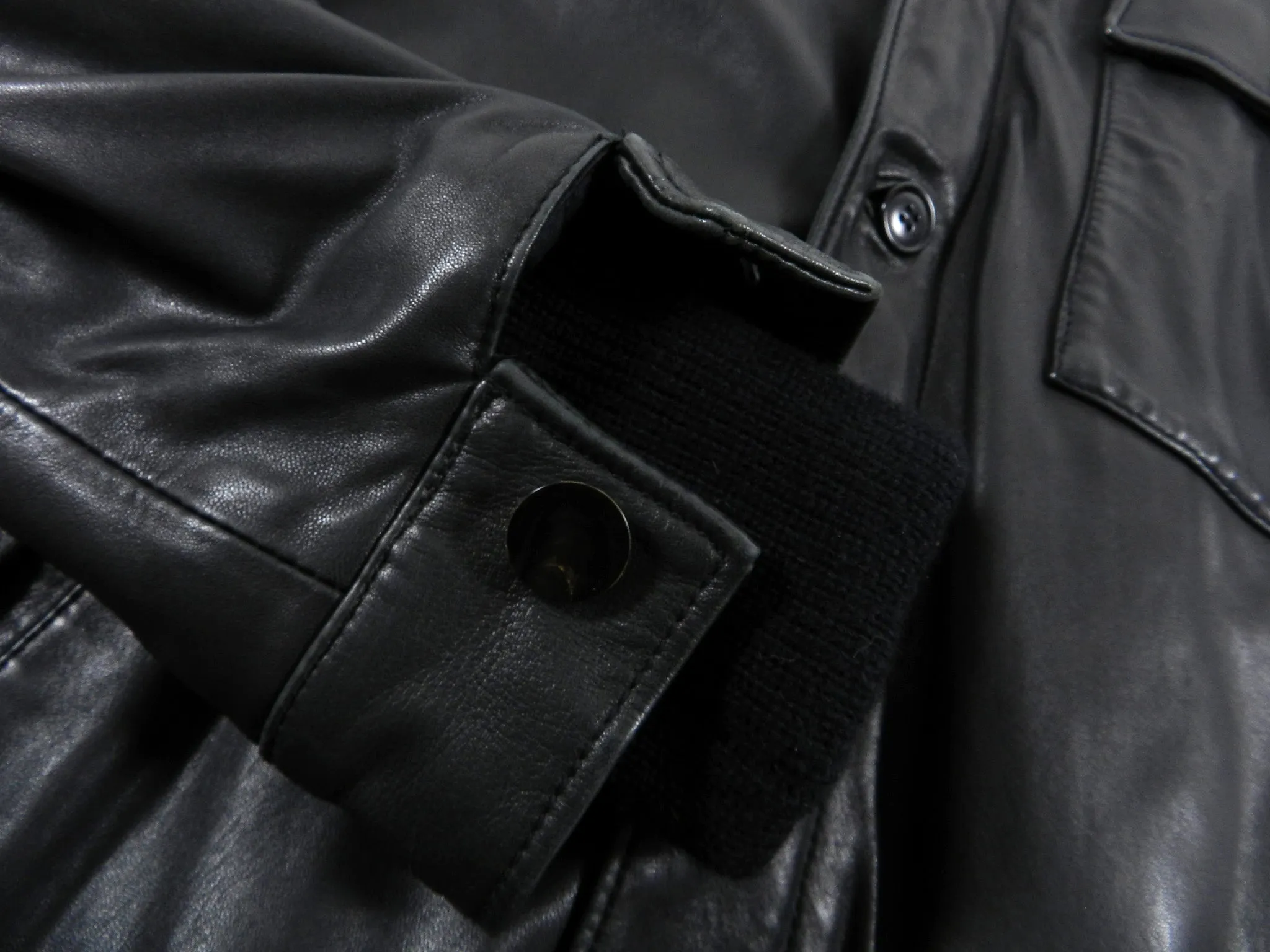 Lanvin Black Aviator Leather Jacket - L