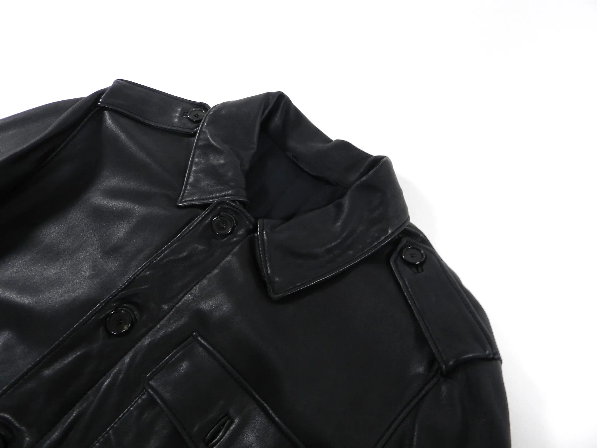 Lanvin Black Aviator Leather Jacket - L