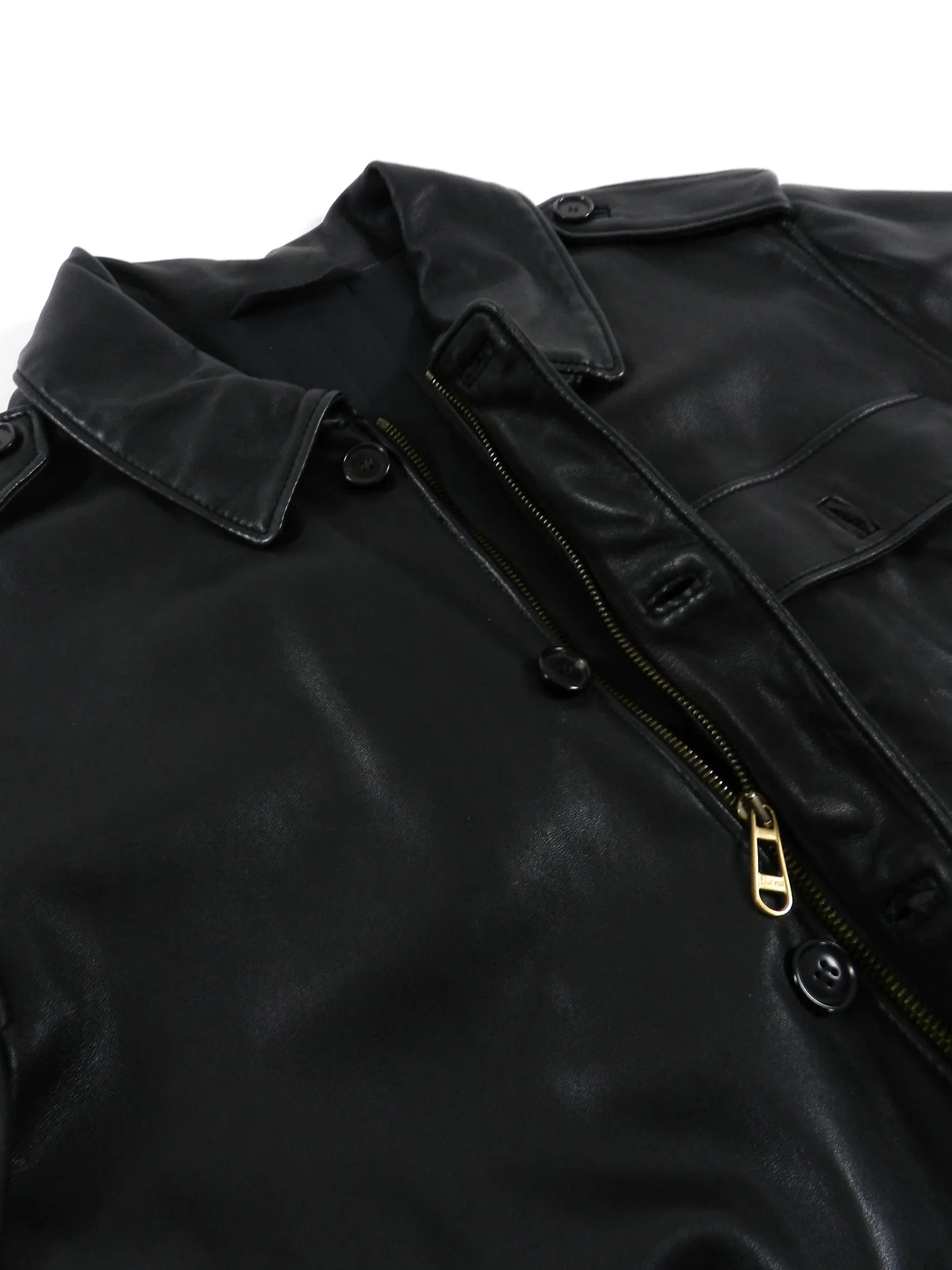 Lanvin Black Aviator Leather Jacket - L