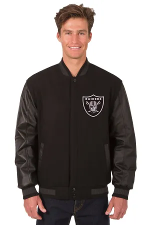 Las Vegas Raiders Reversible Wool and Leather Jacket