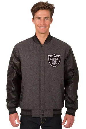 Las Vegas Raiders Reversible Wool and Leather Jacket