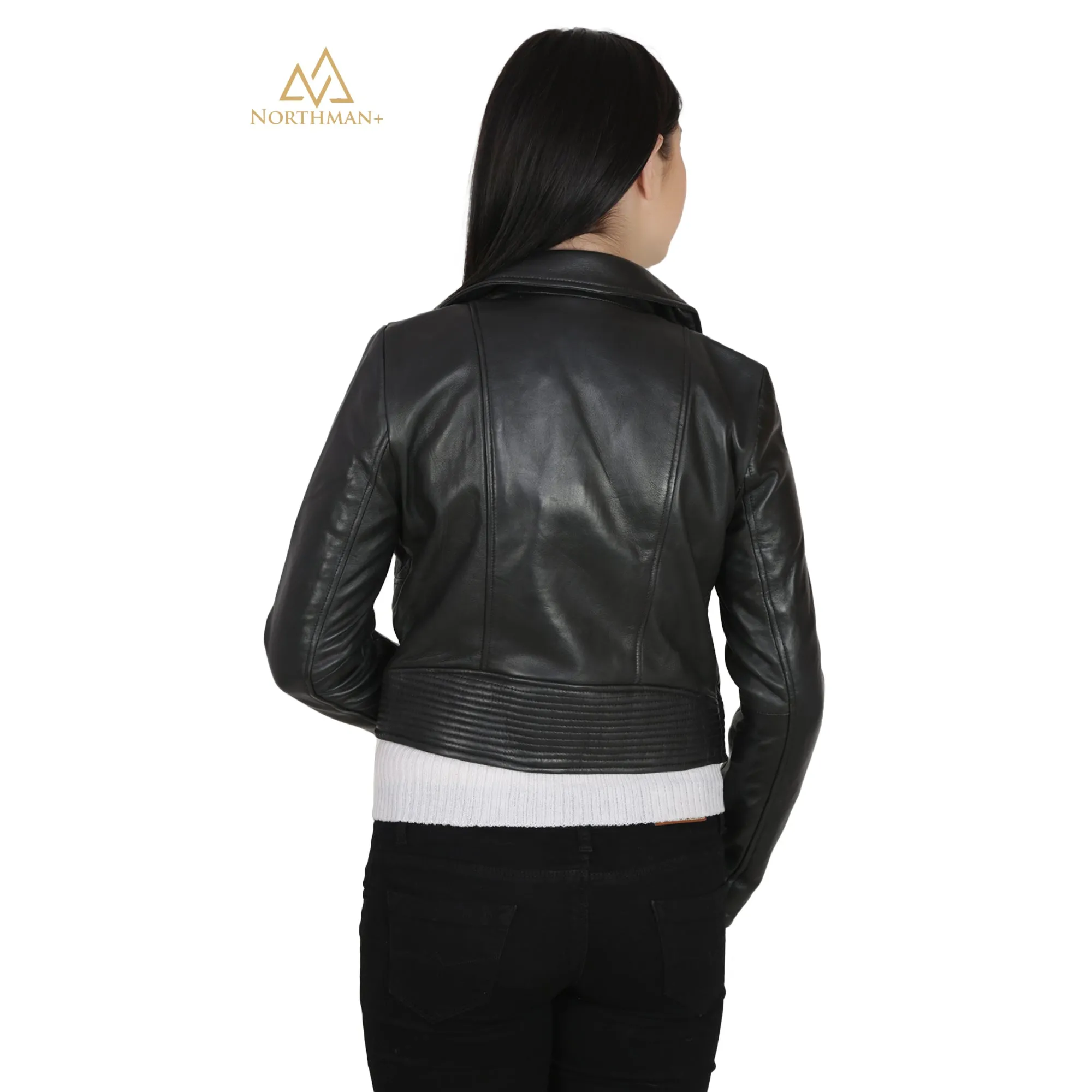 Leather Mini Jacket for Women : Biker