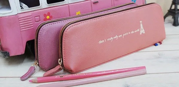 Leather Pencil Case Paris