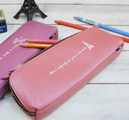 Leather Pencil Case Paris