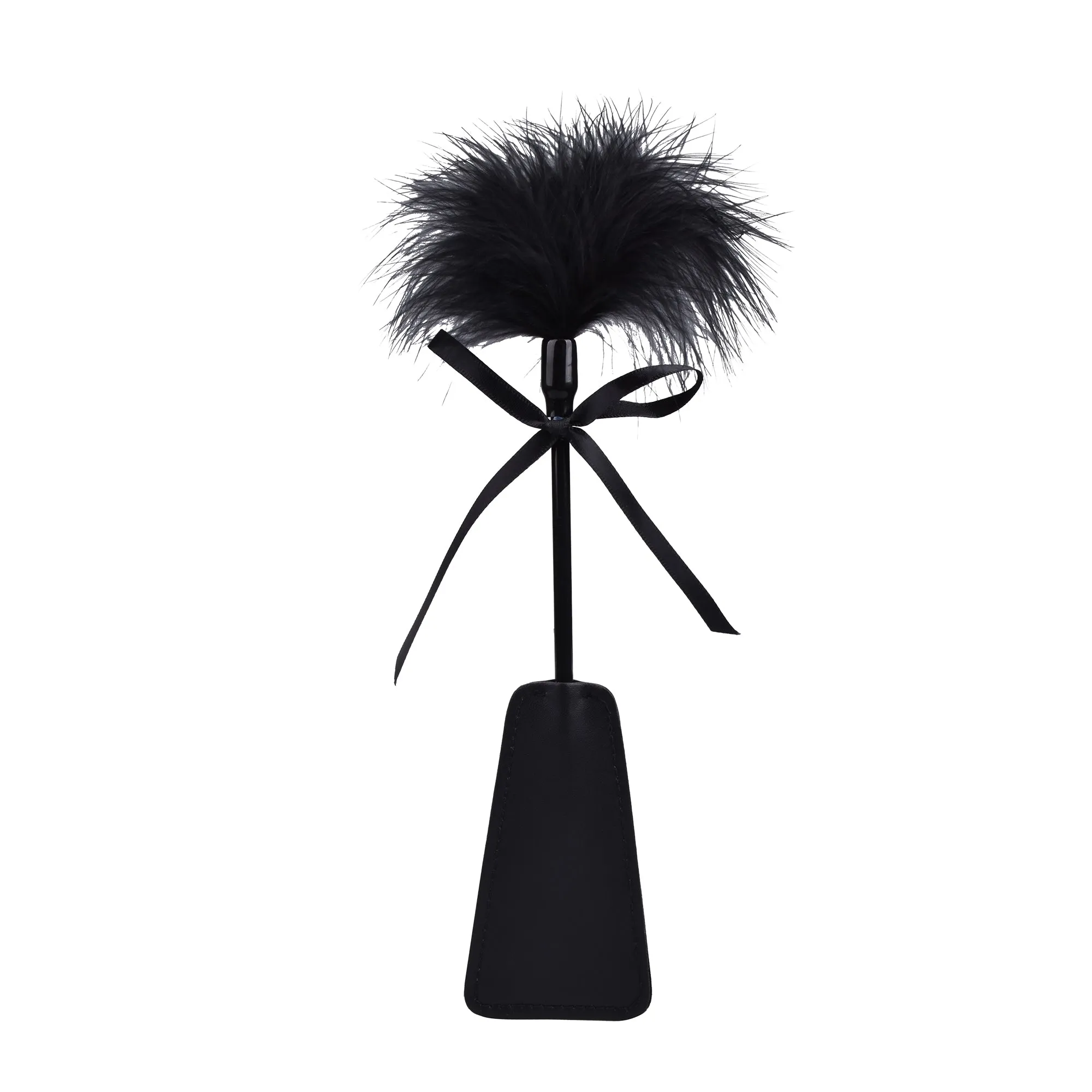 Leather SM Whip Paddle Feather Tickler Spanking Toy-Black