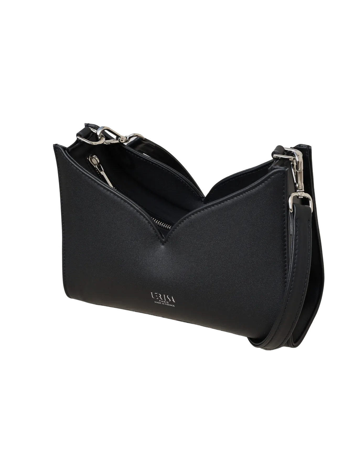 Lerisa Grape Leather Vegan Crossbody Bag | Black
