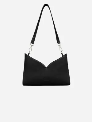 Lerisa Grape Leather Vegan Crossbody Bag | Black