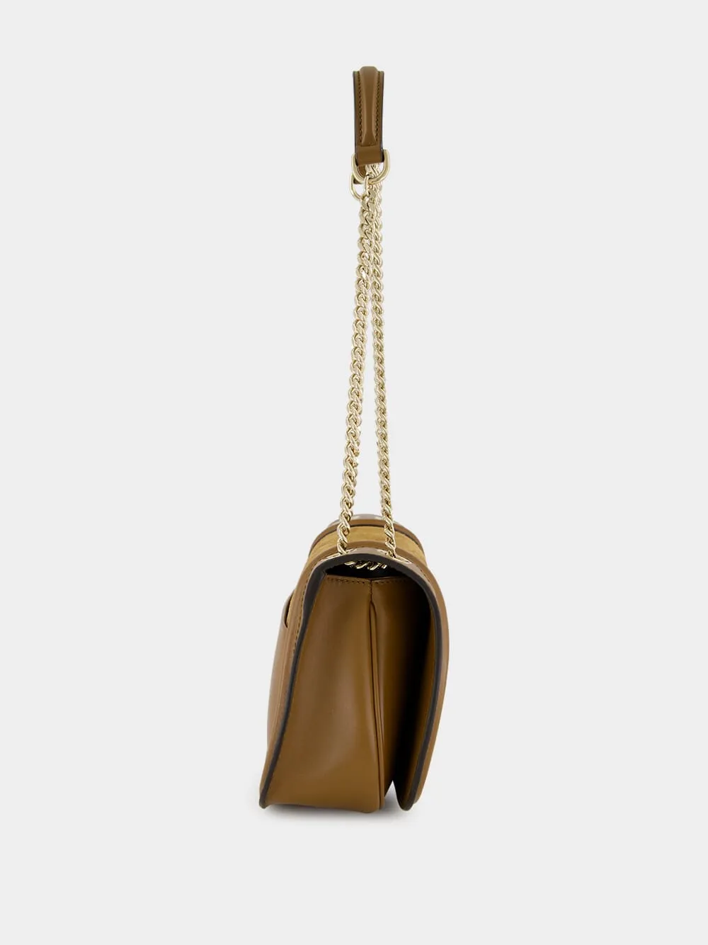 Light Brown Suede Blondie Medium Shoulder Bag