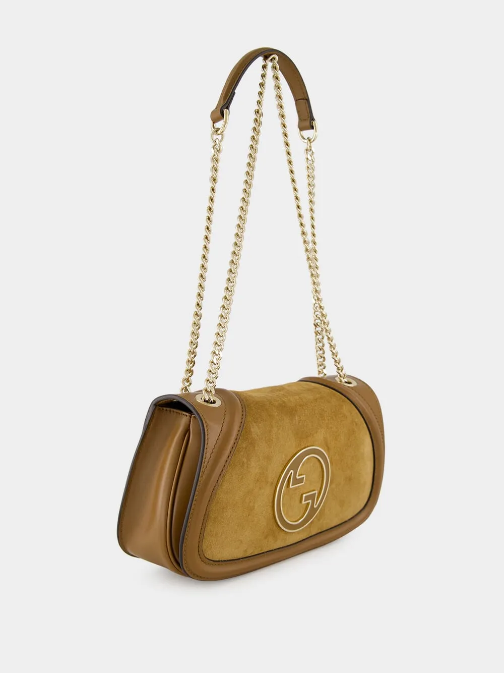 Light Brown Suede Blondie Medium Shoulder Bag