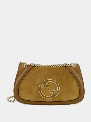 Light Brown Suede Blondie Medium Shoulder Bag