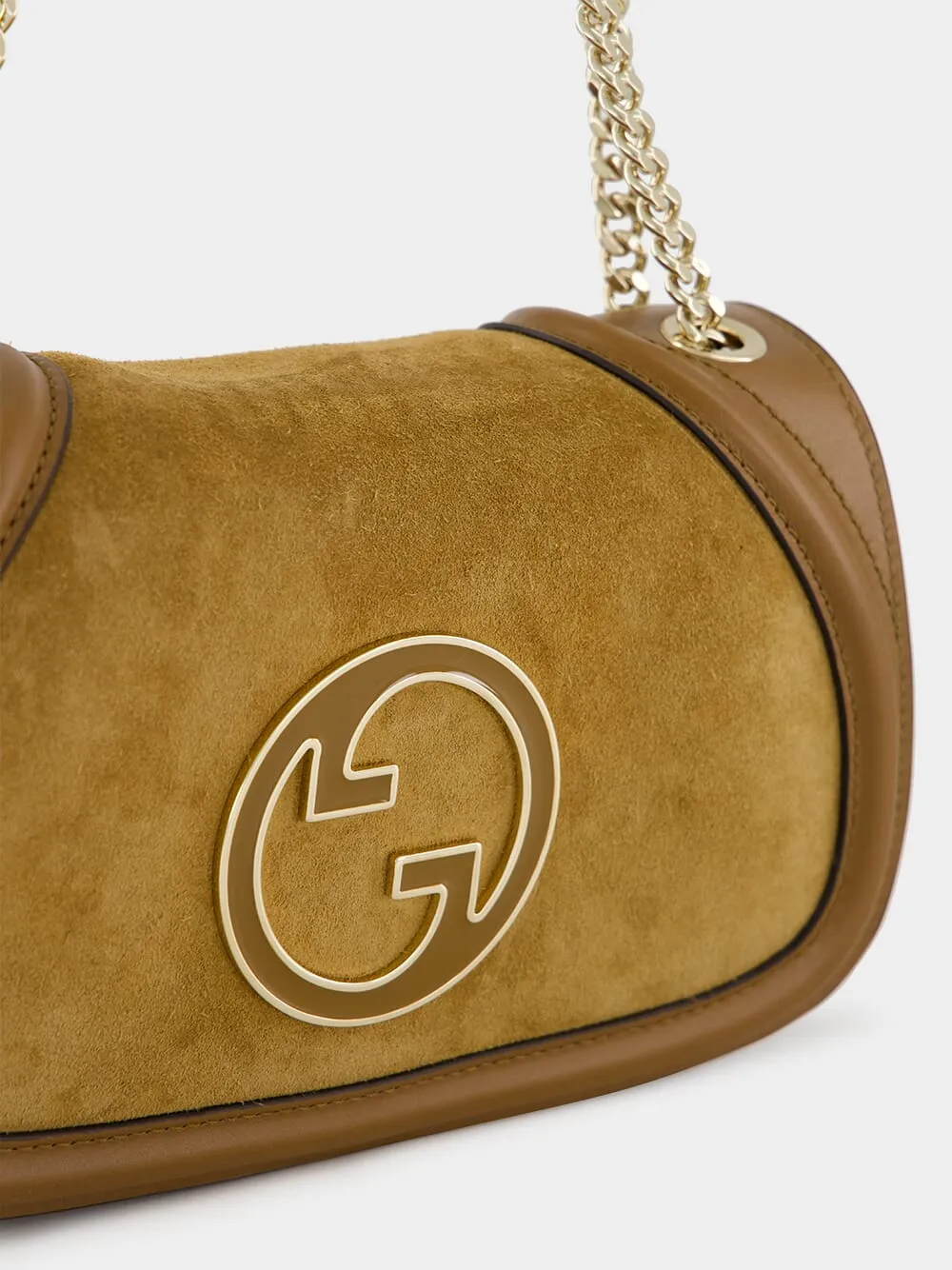 Light Brown Suede Blondie Medium Shoulder Bag