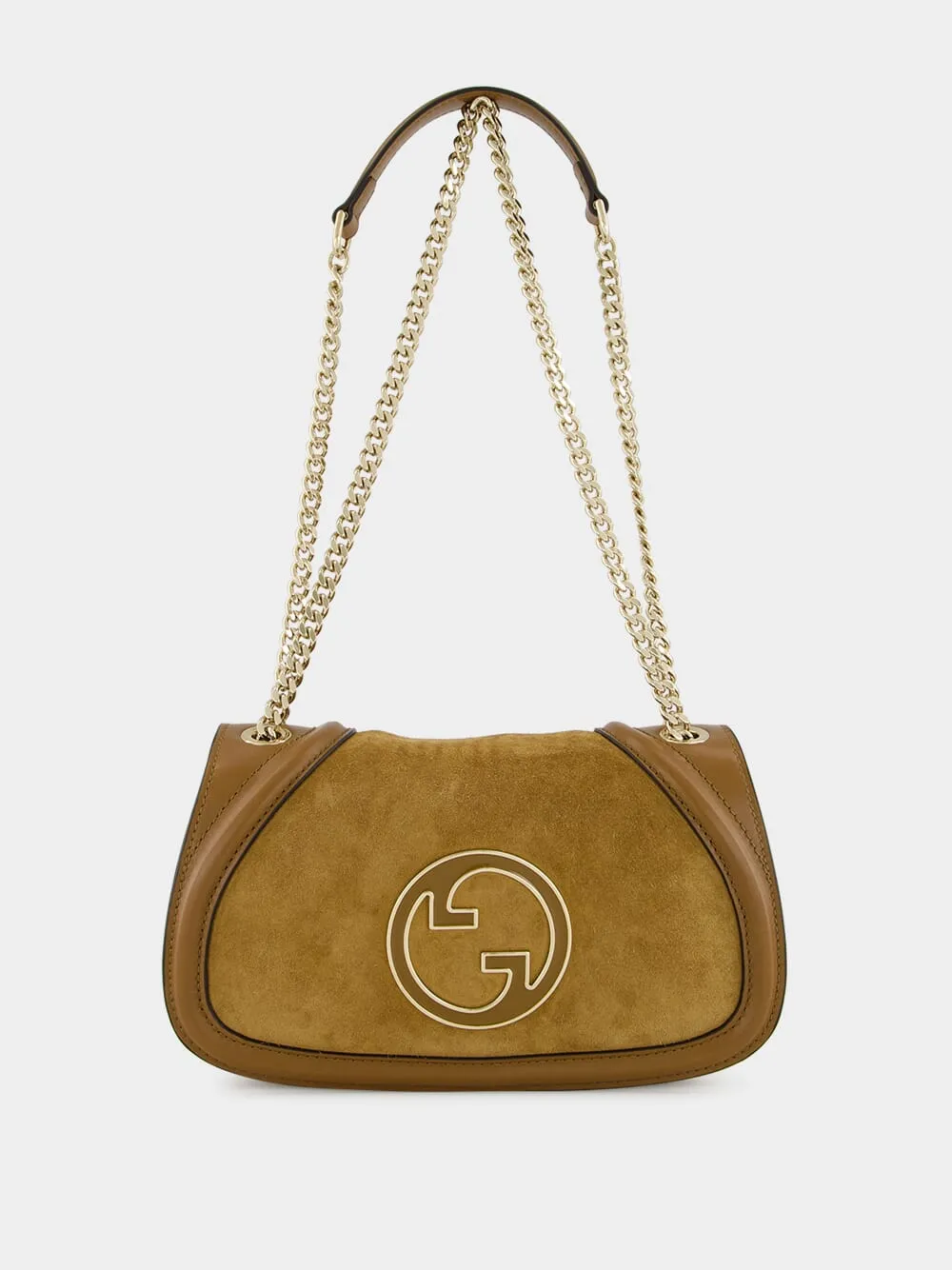 Light Brown Suede Blondie Medium Shoulder Bag