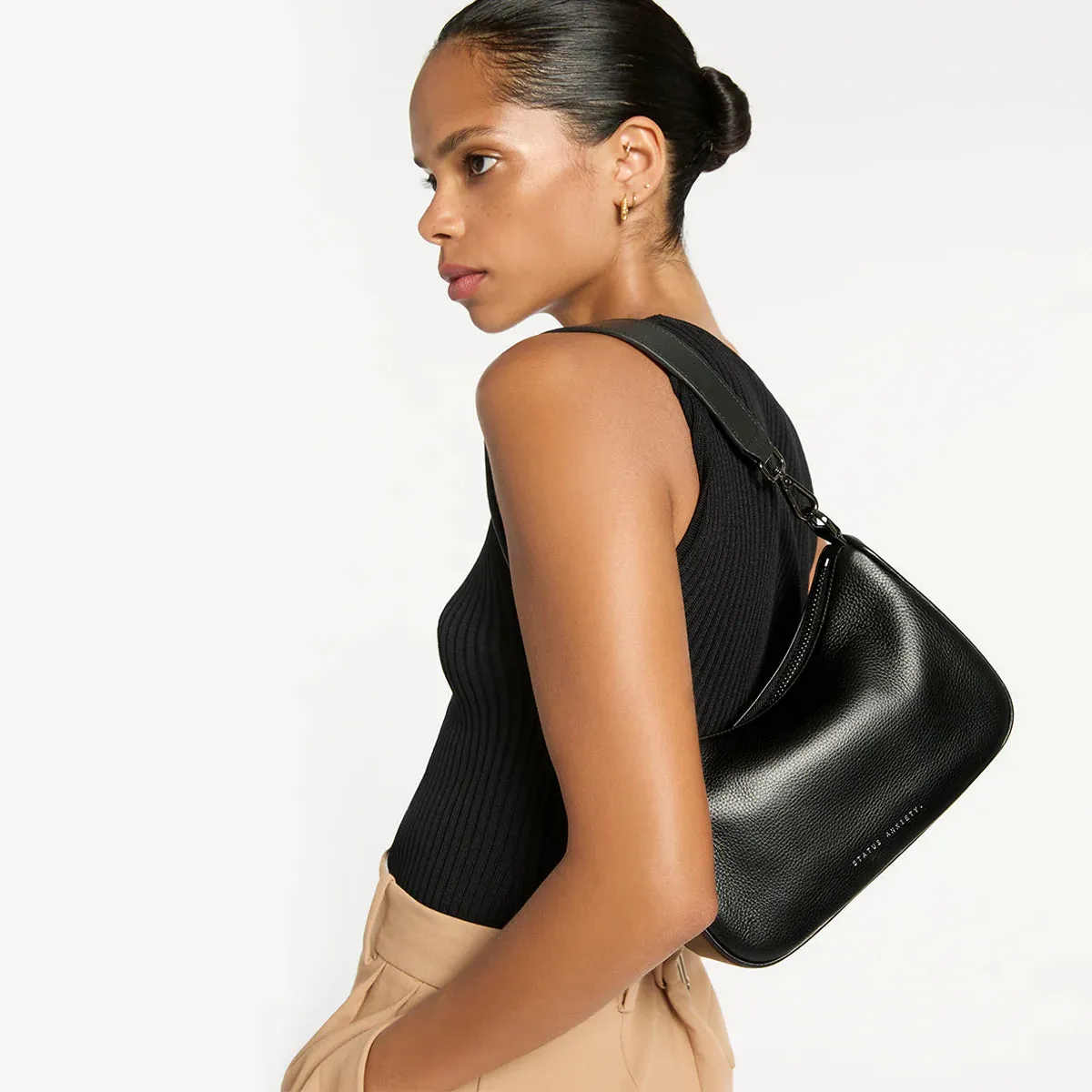 Look Both Ways Bag | Black Leather