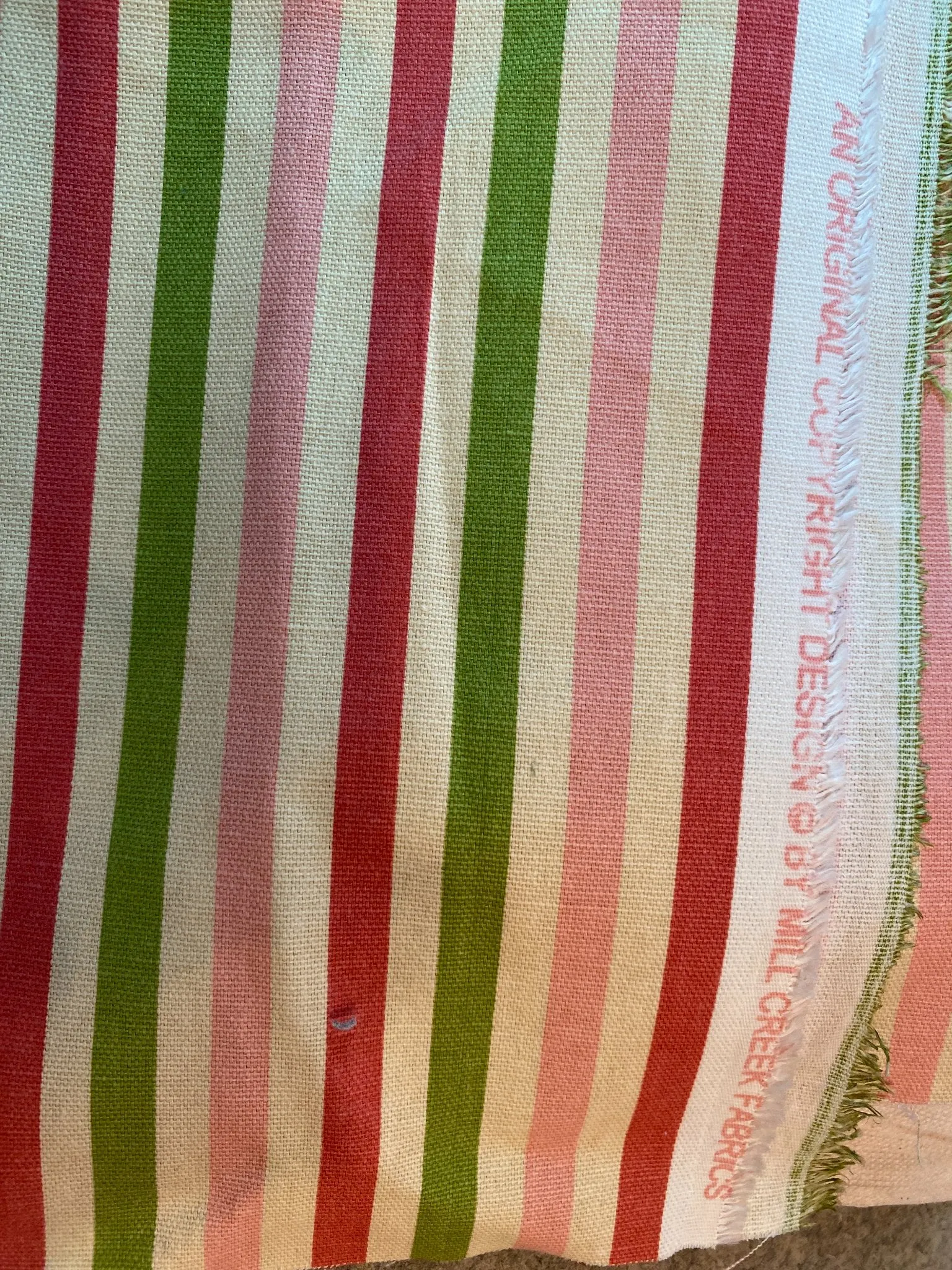 Lot of Decorator cotton canvas fabrics pink red 6 pieces 3.5 lbs