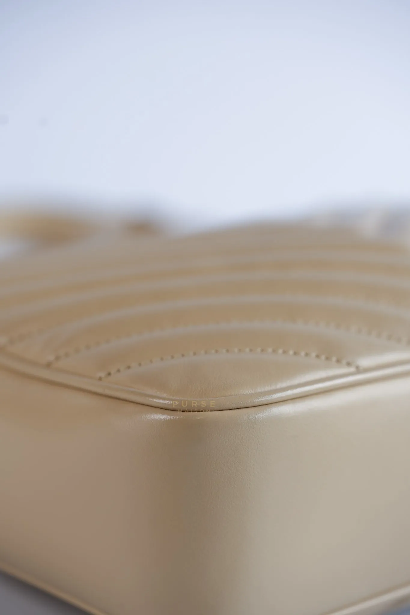 Lou Camera Bag in Cream Quilted Leather