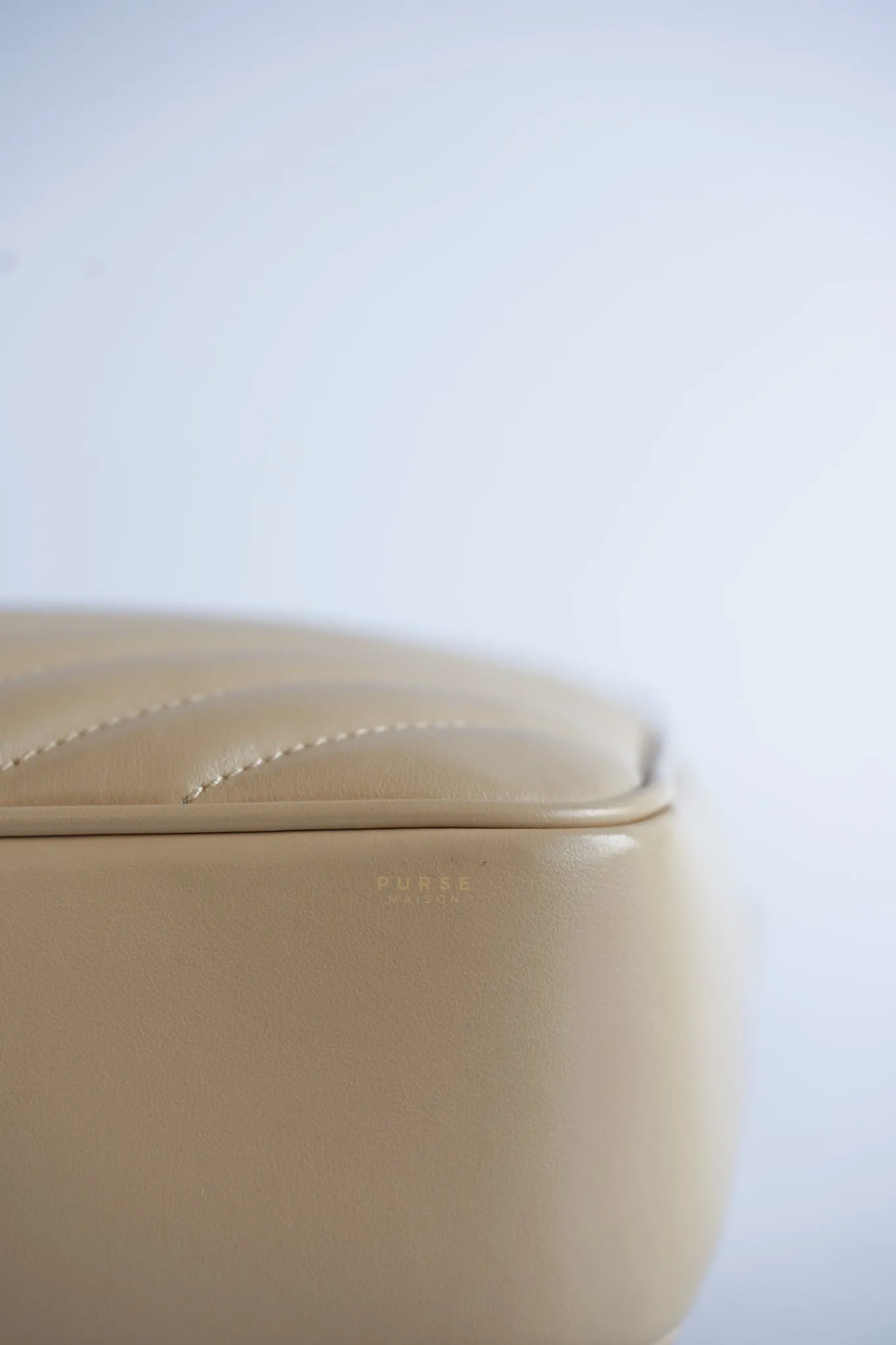 Lou Camera Bag in Cream Quilted Leather