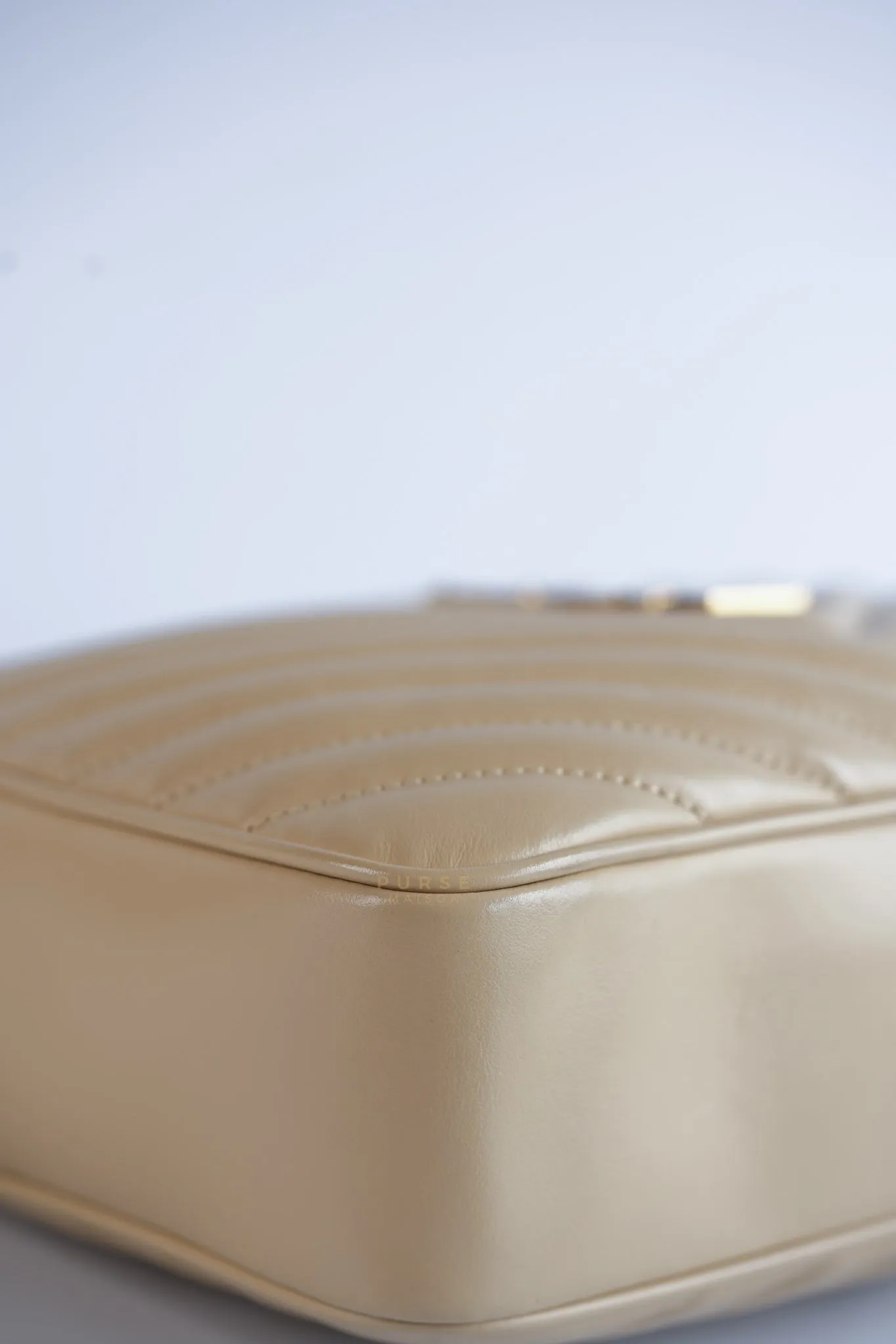 Lou Camera Bag in Cream Quilted Leather