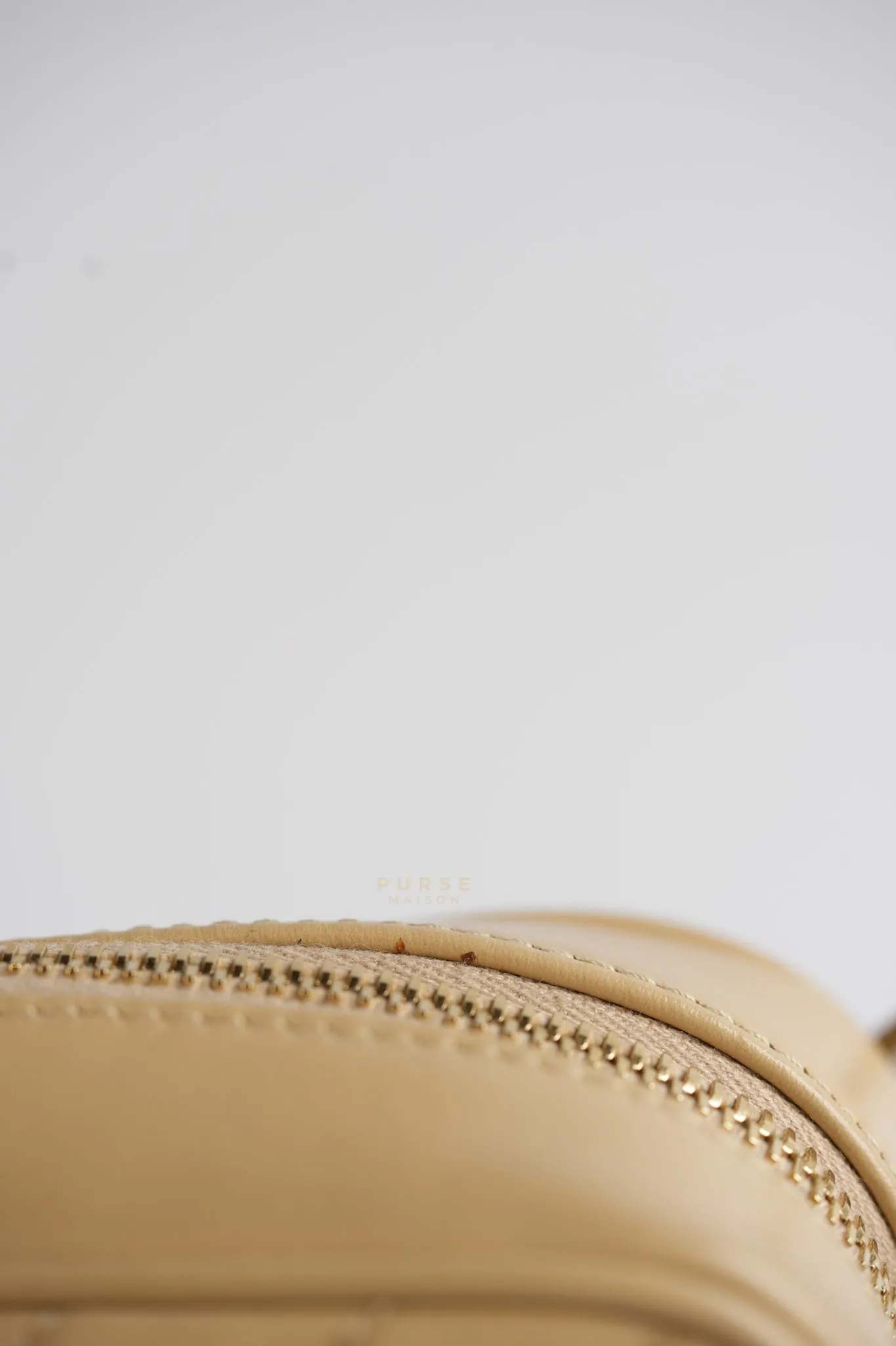 Lou Camera Bag in Cream Quilted Leather