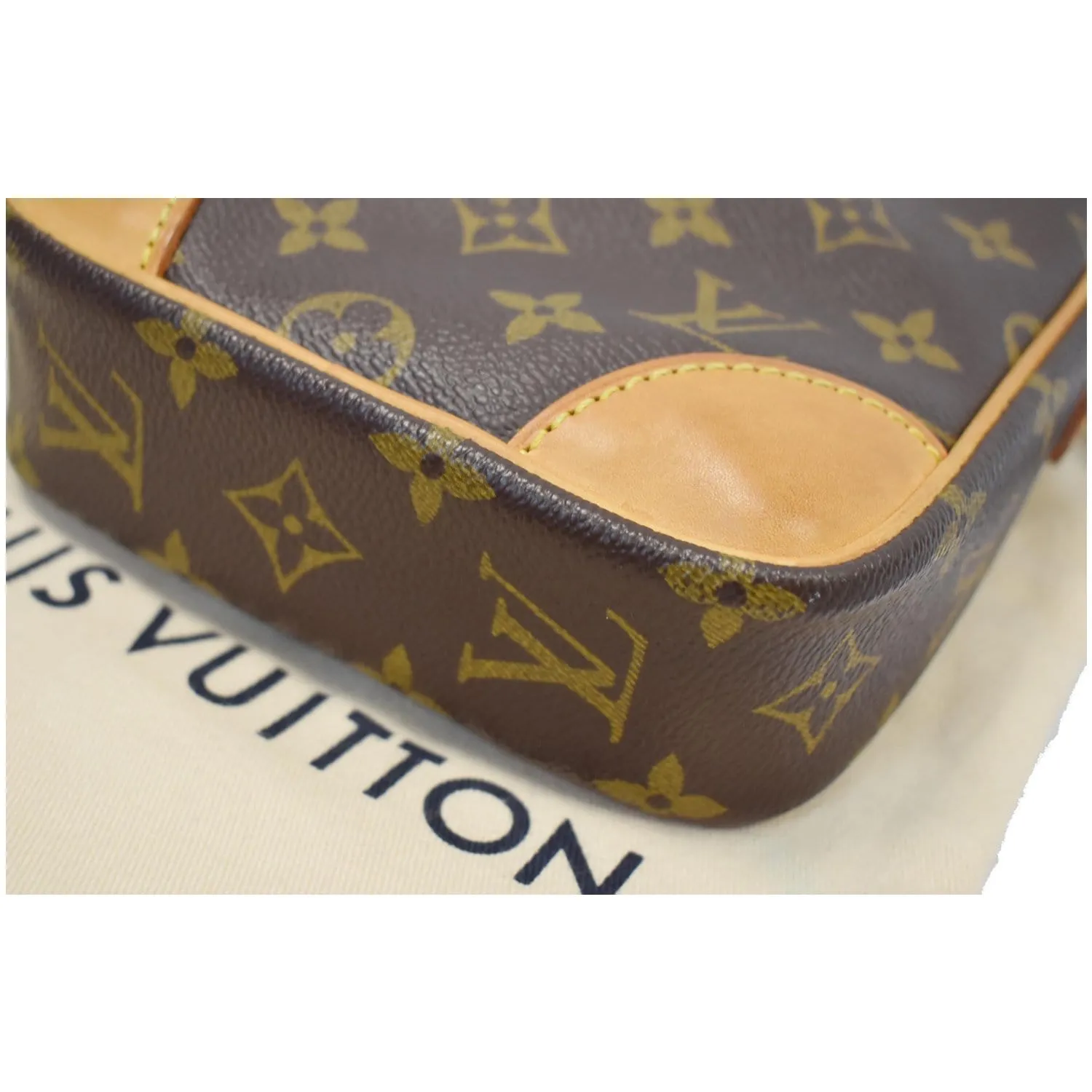 LOUIS VUITTON Danube Monogram Canvas Crossbody Bag Brown