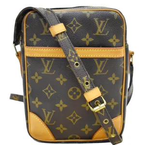 LOUIS VUITTON Danube Monogram Canvas Crossbody Bag Brown