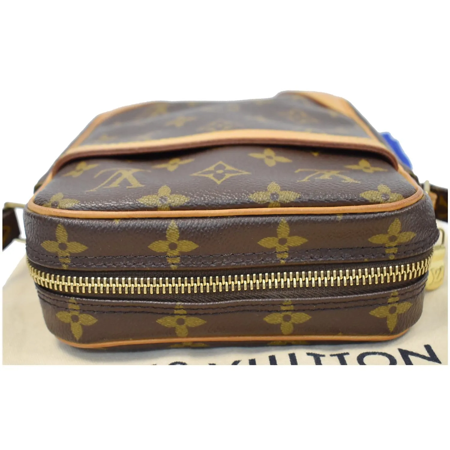 LOUIS VUITTON Danube Monogram Canvas Crossbody Bag Brown