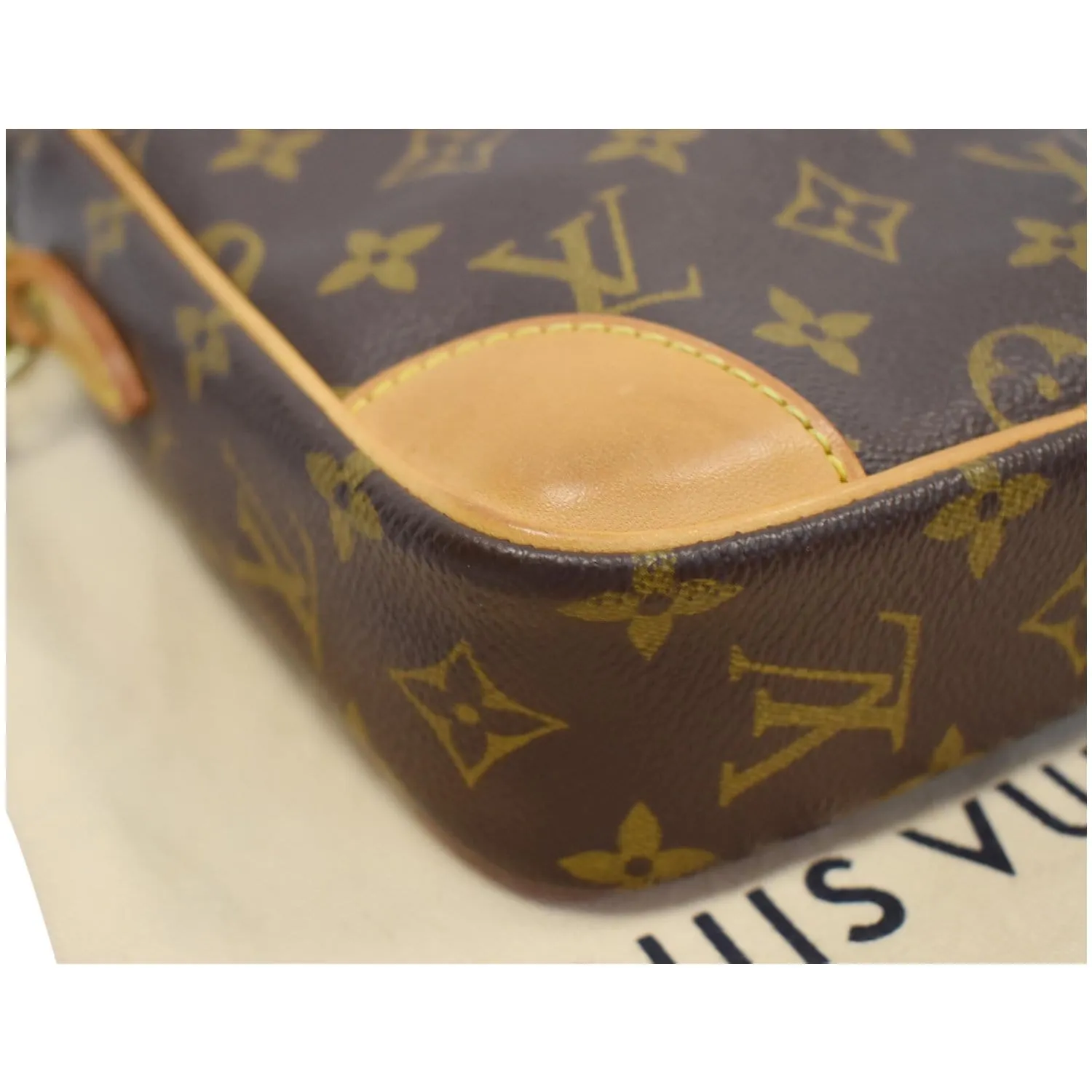 LOUIS VUITTON Danube Monogram Canvas Crossbody Bag Brown