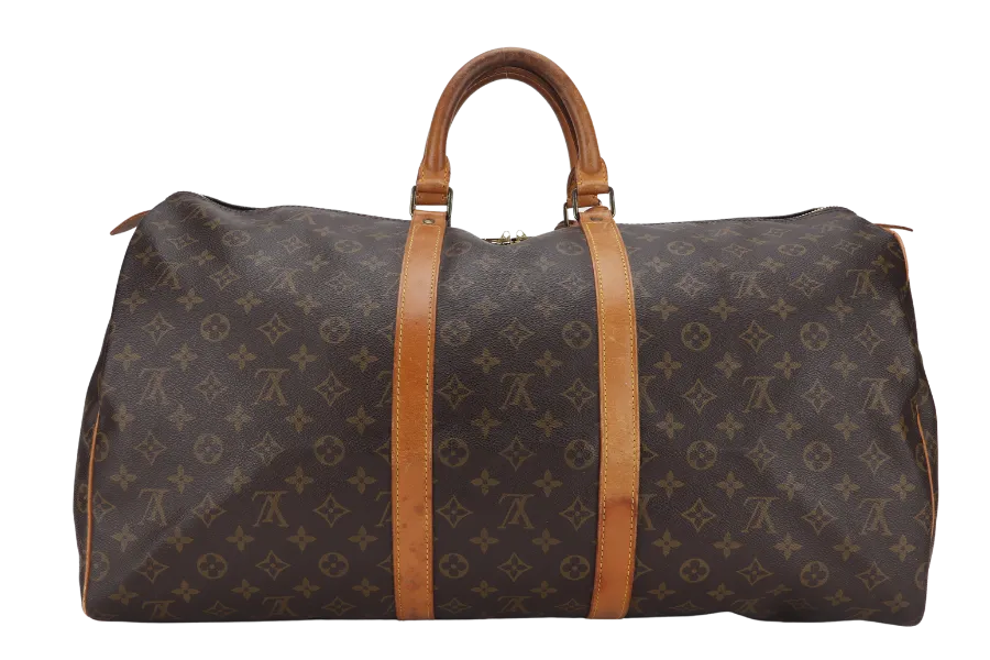 LOUIS VUITTON KEEPALL 55 MONOGRAM CANVAS GOLD HARDWARE WITH DUST COVER