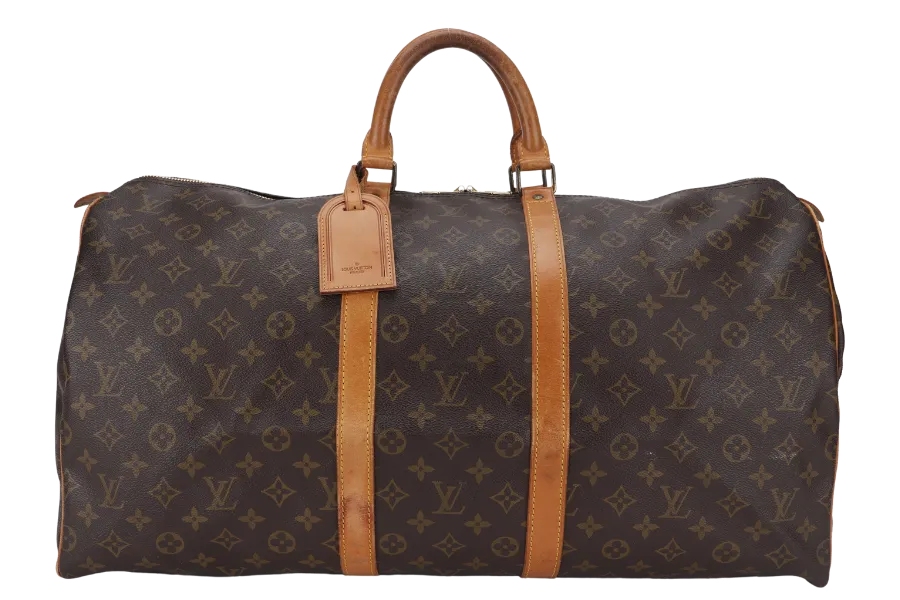 LOUIS VUITTON KEEPALL 55 MONOGRAM CANVAS GOLD HARDWARE WITH DUST COVER