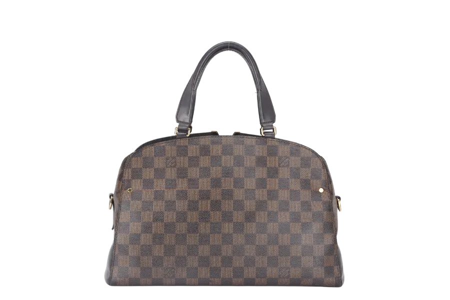 LOUIS VUITTON KENSINGTON BOWLING BAG (N41505) MM DAMIER EBENE GOLD HARDWARE WITH DUST COVER AND BOX