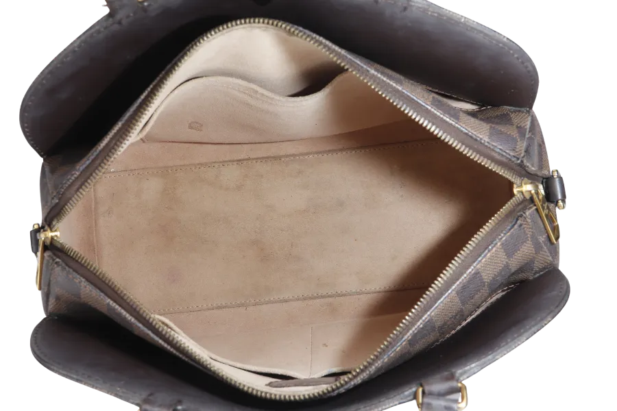LOUIS VUITTON KENSINGTON BOWLING BAG (N41505) MM DAMIER EBENE GOLD HARDWARE WITH DUST COVER AND BOX