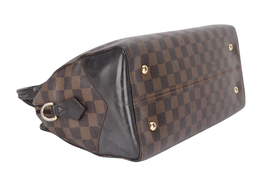 LOUIS VUITTON KENSINGTON BOWLING BAG (N41505) MM DAMIER EBENE GOLD HARDWARE WITH DUST COVER AND BOX